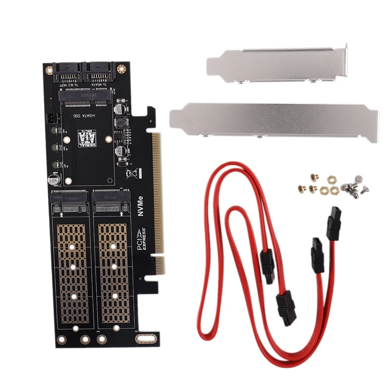 M.2 NVMe NGFF-Pci-E 4X3 в 1 карта расширения адаптер карта B+ M ключ MSATA