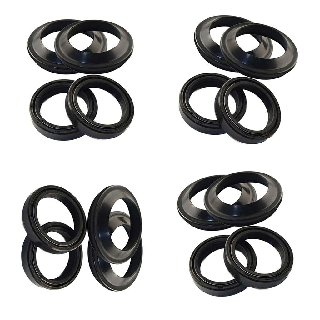 MagiDeal 4 Sets Motorcycle Front Fork Damper Oil Seal and Dust Seal Kit