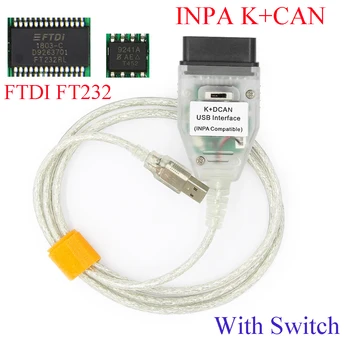 

INPA K+D CAN for BMW FTDI FT232RL OBD OBD2 Diagnostic Cable INPA K+CAN FTDI FT232RL with Switch for BMW OBDII Scanner 1998-2013