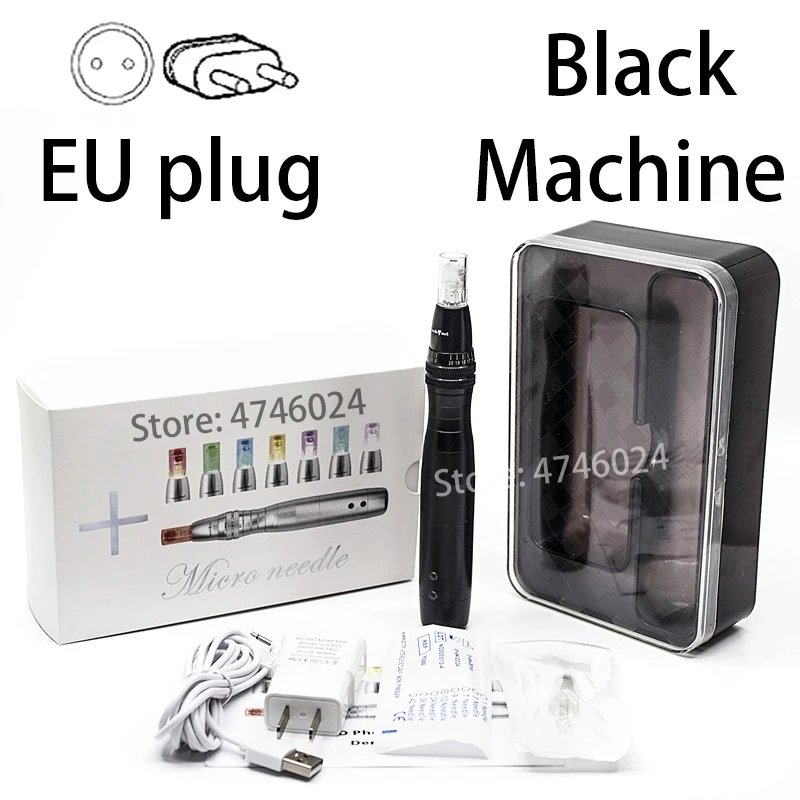 EU black pen 12 шт./кор. 8 мл Microneedling терапия BB крем ампулы Dermawhite Сыворотки бустер стартер комплект смешивать оттенки осветляющая основа - Цвет: EU black pen