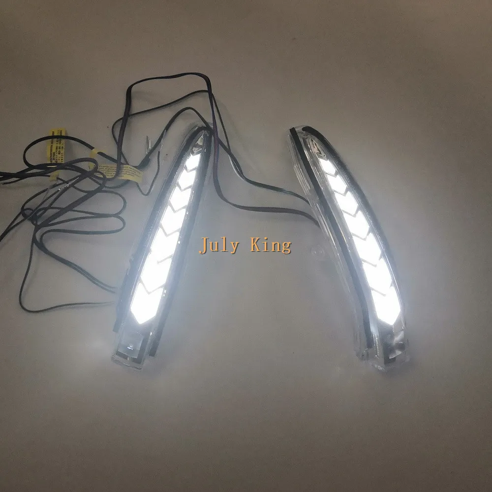 LED Rear-view Mirror Lights Case for Toyota Alphard Vellfire 30-19, B-type DRL+ Streamer Yellow Turn Signals+ Ground Lamp