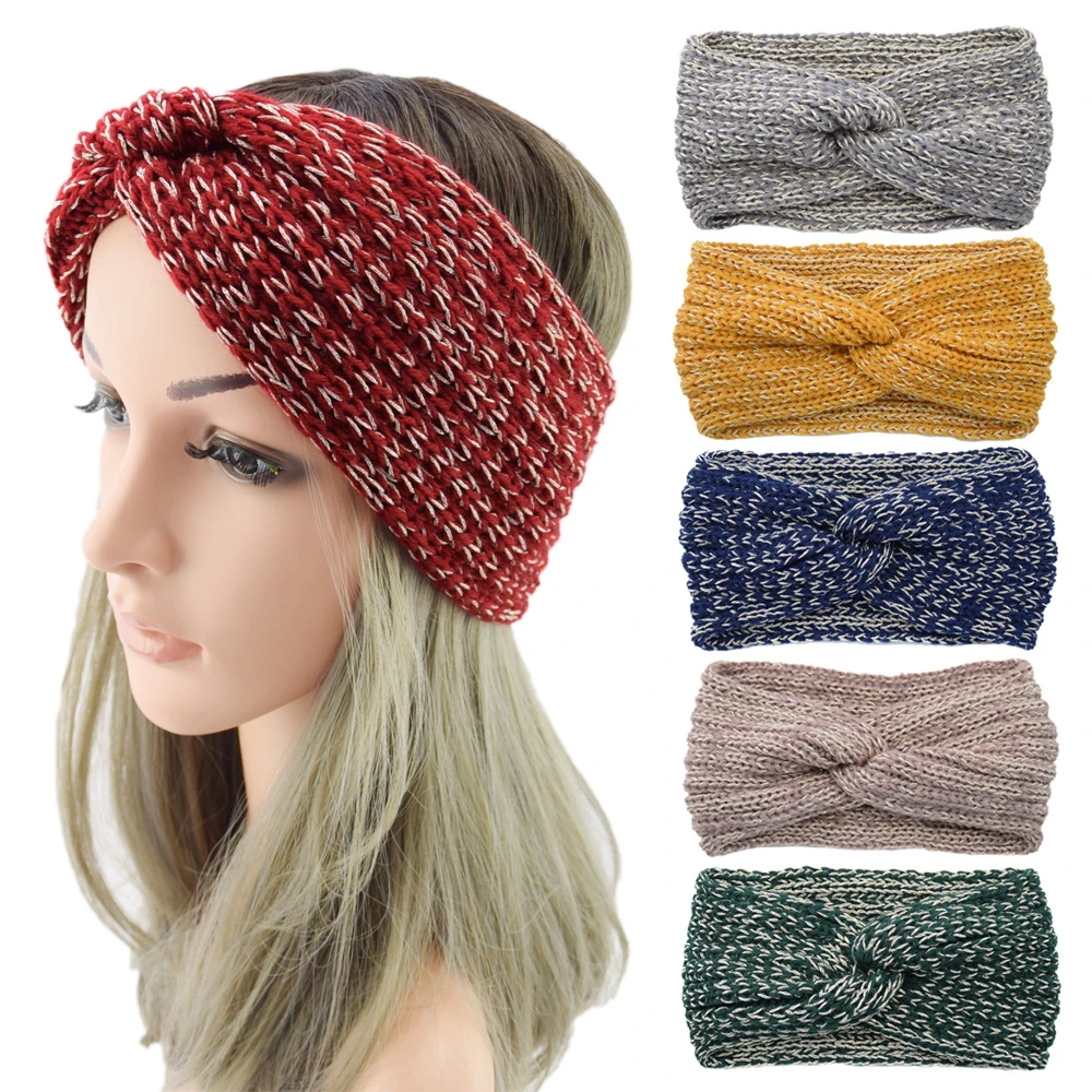 Wool Knitted Headband Elastic Hairband Turban Headwrap Hair Accessory UK