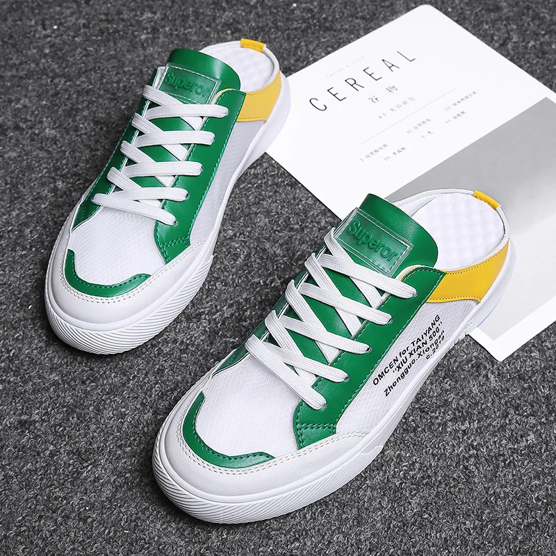 

Live Hot Selling Semi-Slipper Lazy Slip-on Canvas Trendy Shoes 2019 New Style No Heel Breathable Slipper Casual Shoes
