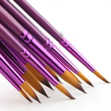 12 шт./лот нейлоновые кисти для рисования волос круглой формы для акриловых акварельных масляных красок оптом AHB032