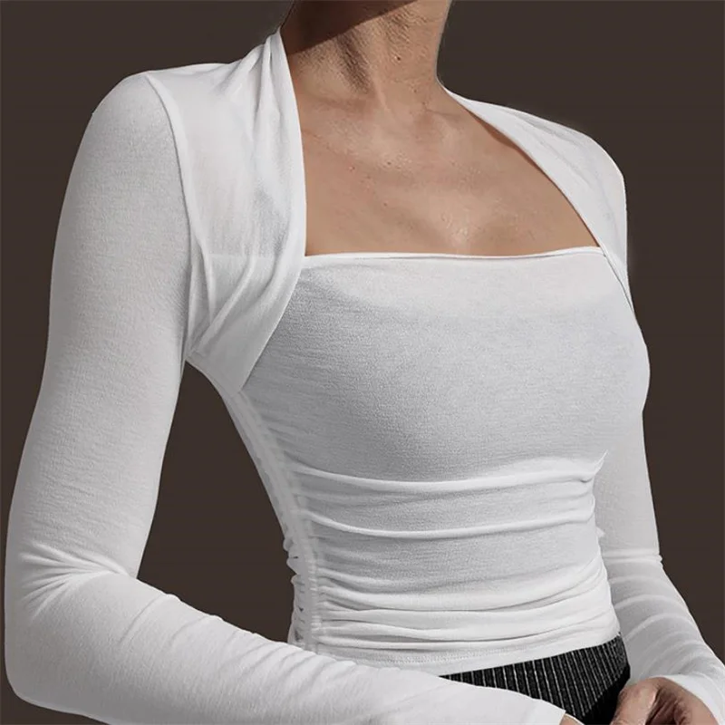 Sexy Neck Tight Fit Women Fitness Top Soft Long Sleeve Yoga Shirt Stretchy Sport T-shirts Lightweight Workout Clothes for Gym Sports T Shirt Yoga Top Yoga Shirt Sports Shirt