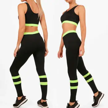 

Women's Sport Gym Vest Bra Sports Jog Legging Pants Outfit Wear Set 2 Piece