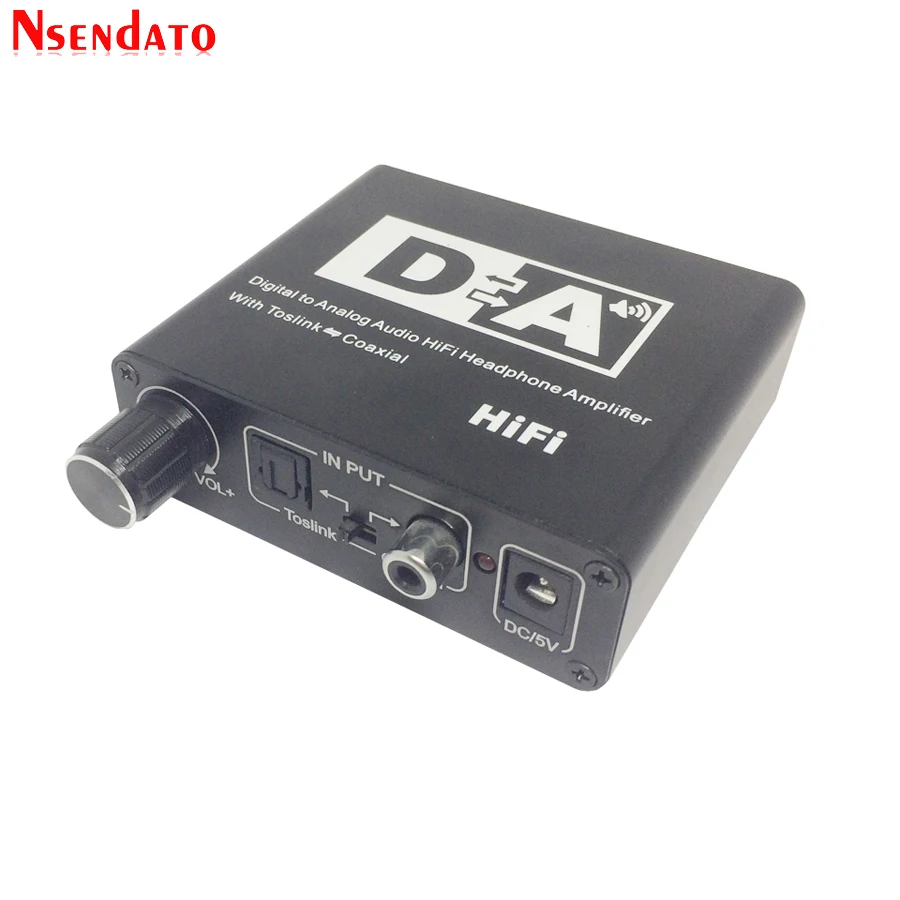 Digital To Analog Audio Hifi Headphone Amplifier Converter Optical Toslink Coaxial To Toslink Coaxial 3 5mm with optical cable