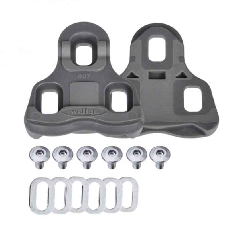 

New Wellgo Cleat Set RC-7A, 9 Degree Lateral Float, Gray, H89 Wellgo R096 For Look Pedal Compatible