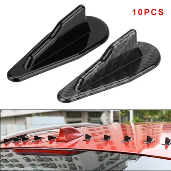 

10PCS Universal Shark Fin Diffuser Car Wing Roof Spoiler Bumper Shark Fin Vortex Generator ABS Roof Shark Fins Spoiler Wing Kit