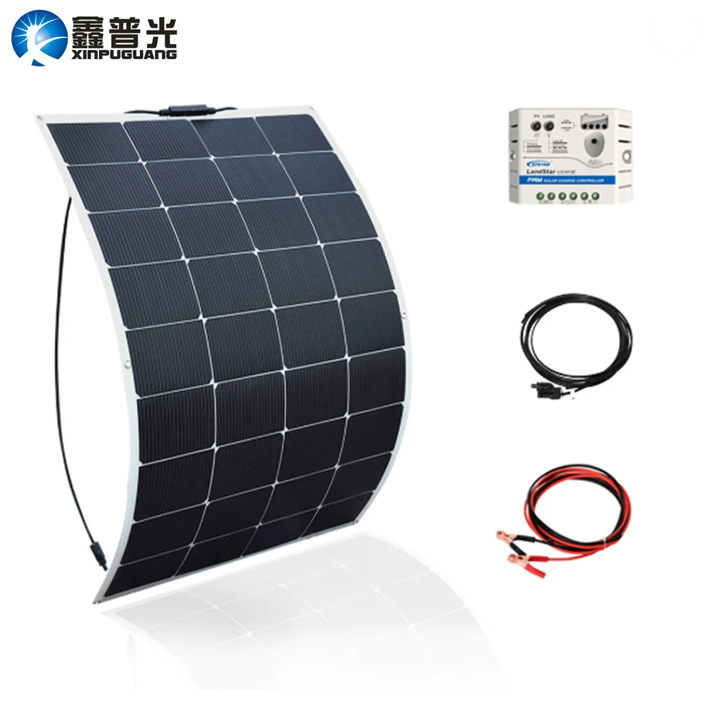 

Xinpuguang Solar Panel Battery System 115W 18V 100W Flexible New Efficient Solar Cell for 12V DIY RV Car Marine Boat Home Charge