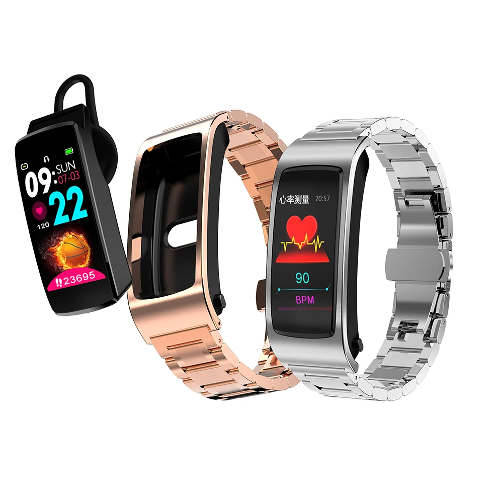 Wireless earphone Bluetooth earbuds smart watch with microphone Bracelet touch screen Oxygen Watch Band Music Handsfree