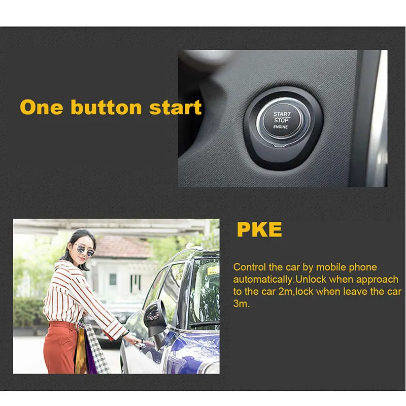 Универсальная автомобильная сигнализация PKE бесключевой запуск функция