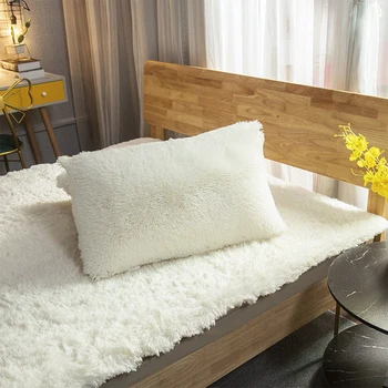 

Faux Fur Throw Pillowcase Shaggy Ultra Soft Pillow Cover Popular Square Plush Furry Pillowcase Fluffy Home Bed Room Decoration