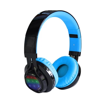 

Wireless Bluetooth Gaming Foldable Headphone HiFi Stereo Deep Bass Headset With Mic FM LED Light Earphone For PC Laptop