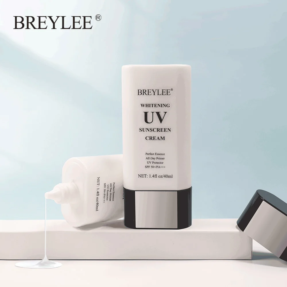 BREYLEE Whitening UV Sunscreen Cream SPF50 Sunblock PA+++ Moisturizing Anti Aging Dust Oil Control Reduce Melanin Skin Care 40ml