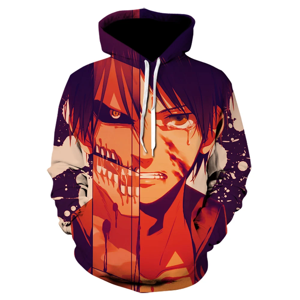 Новая японская манга Джерси 3d печать атака гигантские толстовки