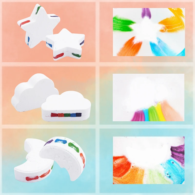 4 Styles Rainbow Exfoliating Bombs Care Body Moisturizing Massage Skin Brush Bath Ball Cleaner Stress Relief Spa