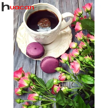 

Huacan 5D DIY Diamond Painting Coffee Full Square/Round Diamonds Embroidery Flower Kits Art Decorations Home