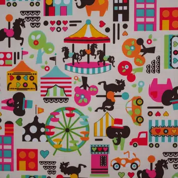 

1 yard Polyester/PVC coated Waterproof Fabric for bag, Circus (width=140cm)