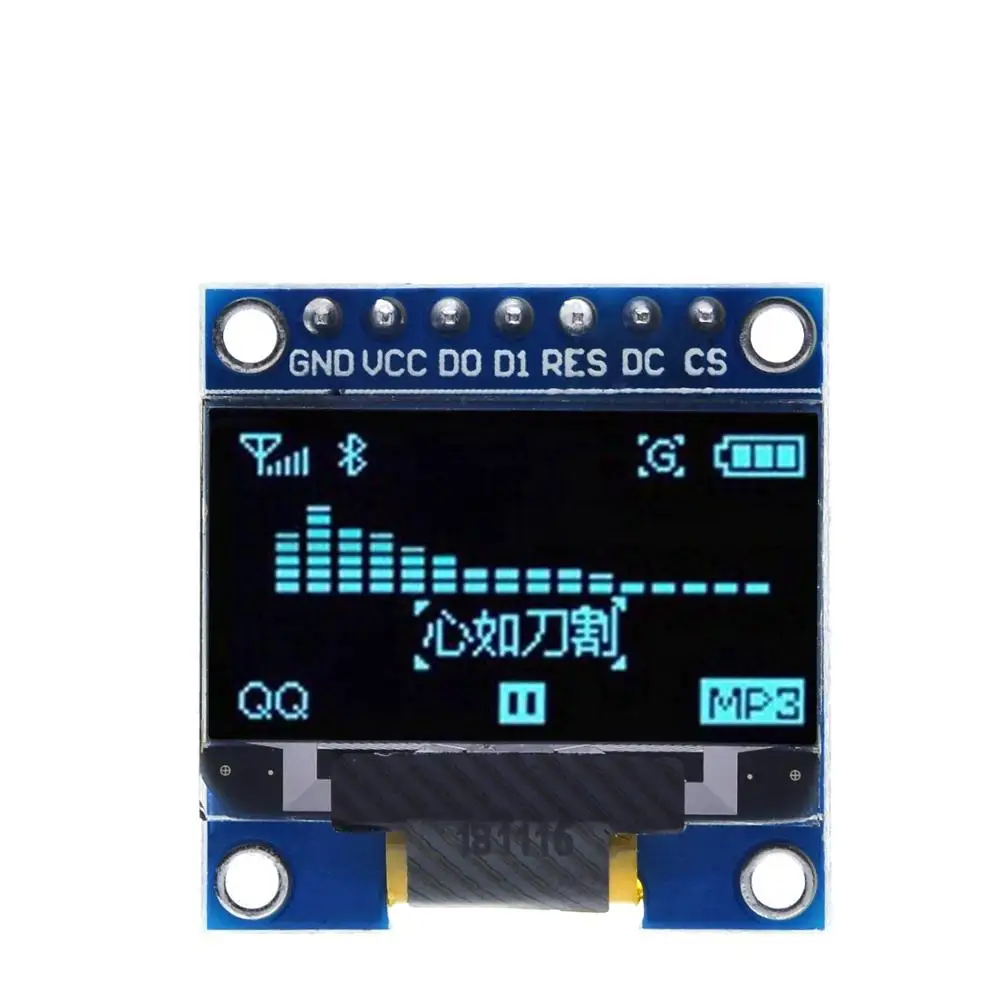 Модуль дисплея OLED 0 96 дюйма SPI белый синий цвет 128X64 7Pin желтый чип драйвера SSD1306 для