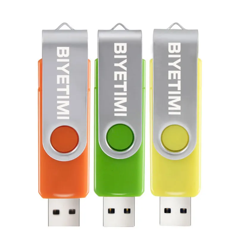 USB флеш-накопитель BIYETIMI, 128 Гб до 4 Гб, двусторонний, для мобильного телефона Android, высококачественный, с зажимом, 360 градусов, поворотный, флешка