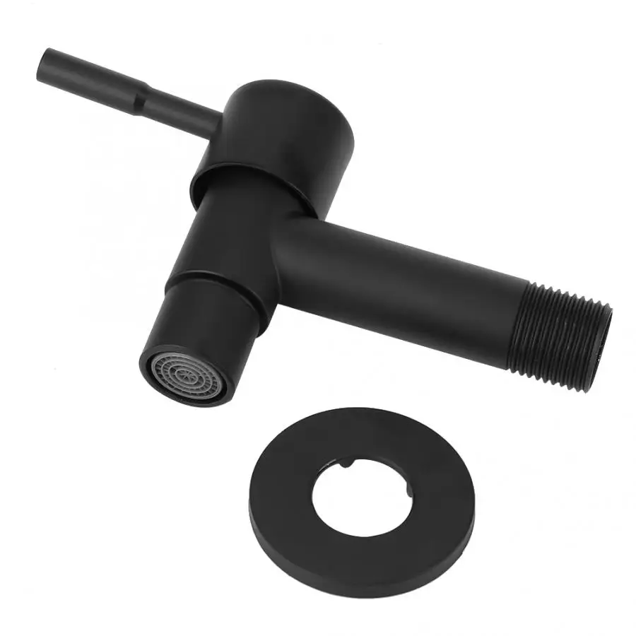 

Bathroom Stainless Steel Black Quick Single Cold Faucet Mop Pool Water Tap Male Thread G1/2in for Bathroom Toilet Balcony