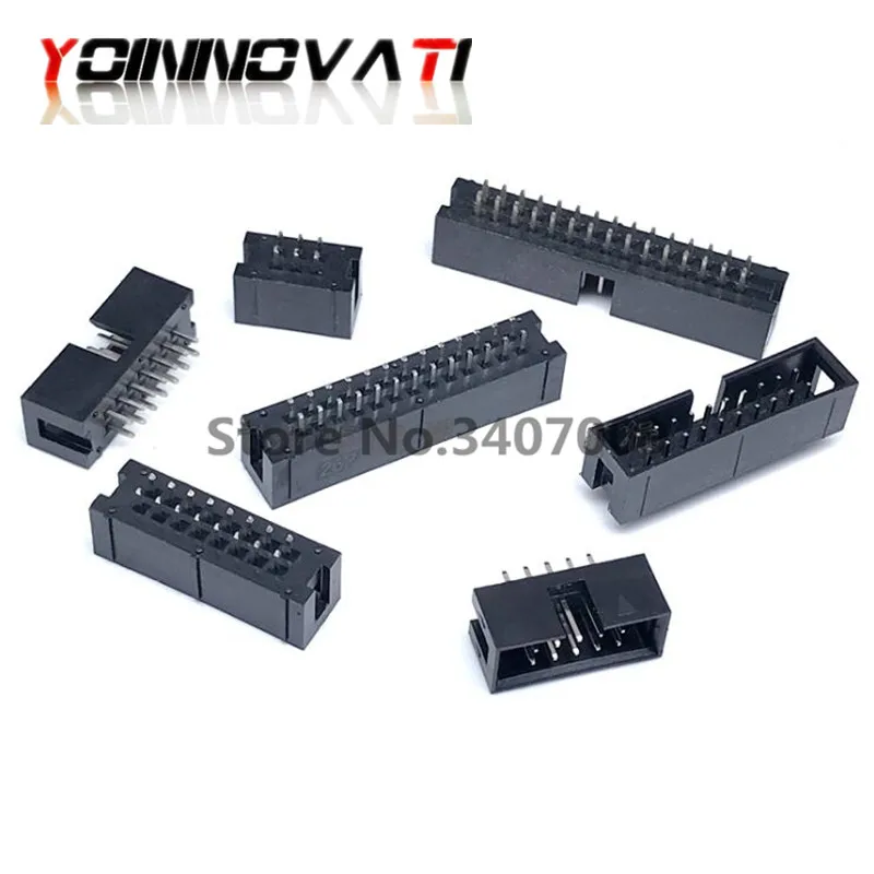 100 шт. DC3 6 8 10 14P 16P 20P 26P 30P 34P 40P 50P 2 54 мм гнездо разъема ISP мужской двойной интервал