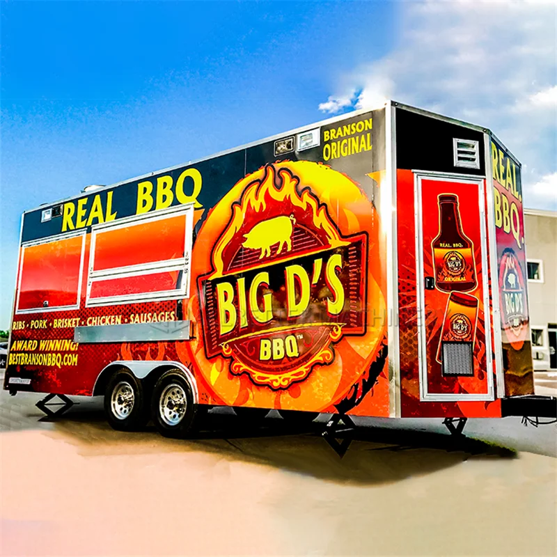 Grill Food Truck Outdoor Mobile Kitchen Fully Equipment Ice Cream Cart