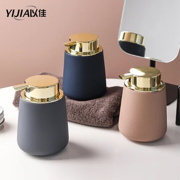 

Soap Bottle Shampoo Shower Gel Body Wash Bottles Dispenser Soap Empty Press Refillable ceramics Cosmetic Bathroom Storage 350ml
