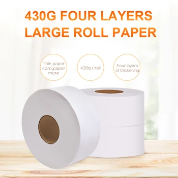 

ultra long thicken Jumbo Roll Toilet Paper 4-Layer Native Wood Soft Toilet Paper Pulp Home Rolling Paper Strong Water Absorption