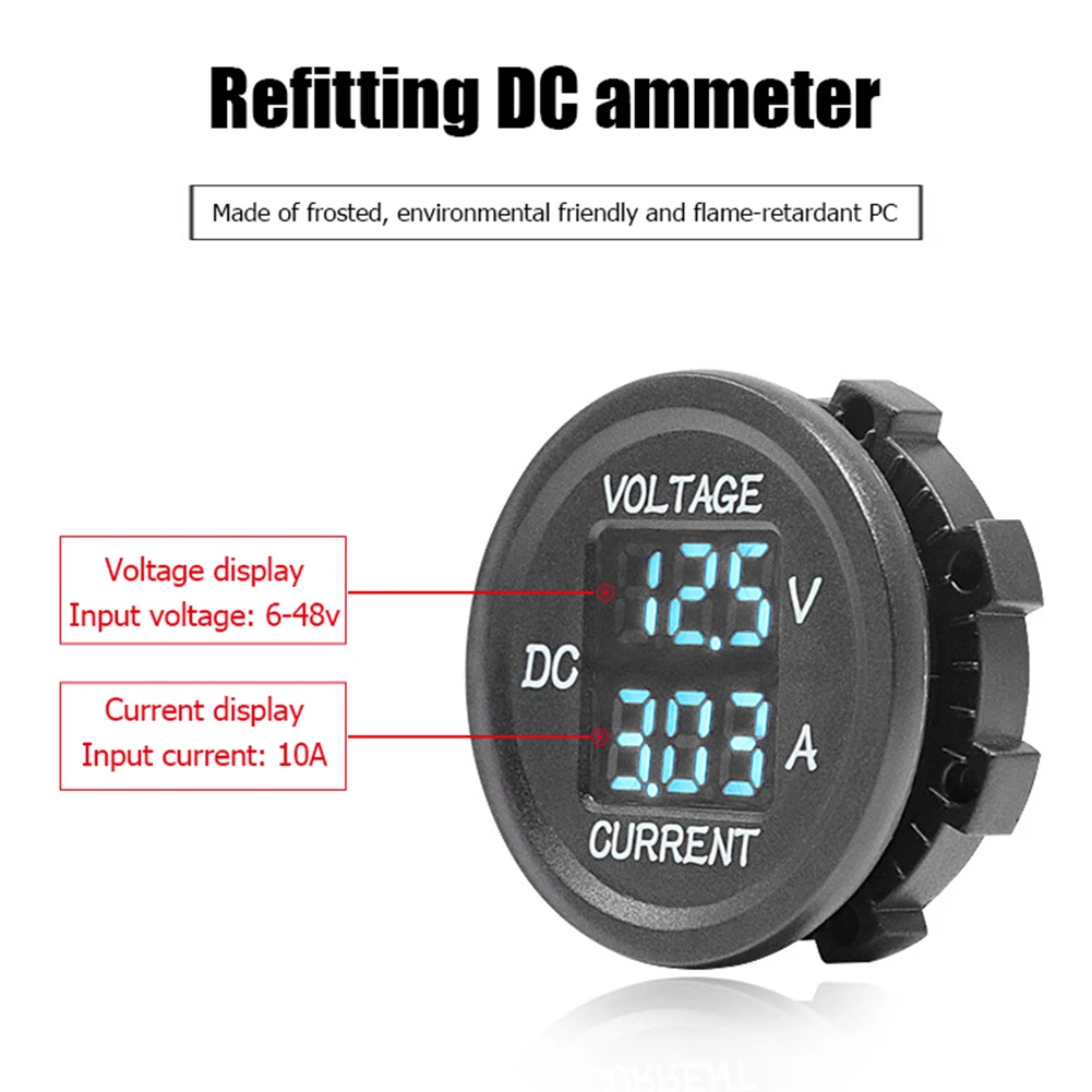 2ピース Dc 12 24v 車電圧ゲージ Ledディスプレイ 防水電圧計 デジタルラウンド 輝くパネル 電圧計 車両 オートバイ トラック キ Sale 98 Off