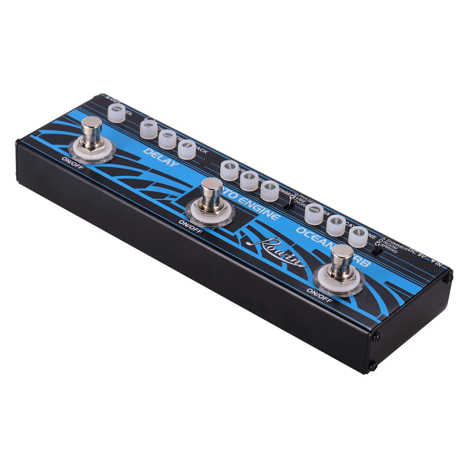 Rowin DAP-3 3-в-1 гитара Мульти для создания спецэффектов задержка+ двигатель+ Океанский глагол Алюминий корпус из металлического сплава с Истинной Bypass Функция