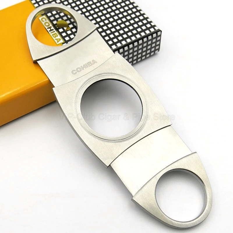 COHIBA, резак для сигарет, диаметр отверстия 30 мм, двойные металлические лезвия, металлический острый инструмент для курения Sigaar, ножницы W/Подарочная коробка