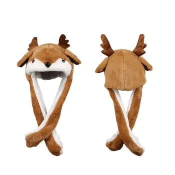 

Elk Santa Claus Hat Christmas Ball Party Pinch Ear Move Red Funny Ears Will Move 634E