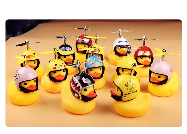 WorthWhile Bicycle Duck Bell with Light Broken Wind Small Yellow Duck Bike Motor Helmet Riding Cycling Accessories8