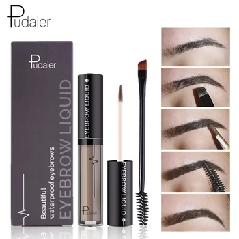 

Pudaier Brand Eyebrow Gel Eyebrow Enhancers Brush Kit Waterproof Black Brown Pigments Liquid Eye Brow Pencil Tattoo Tint Makeup
