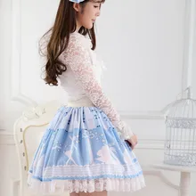 Принцесса Милая Лолита Юбки Розовый Синий Лебединое озеро Лолита Принцесса Сладкая мягкая сестра плиссированная кружевная Короткая юбка для женщин GZWY217