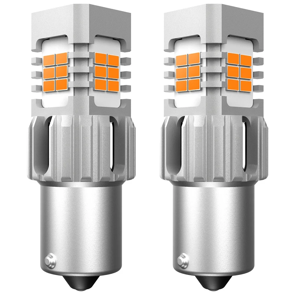 2X1156 BA15S P21W 7440 7443 3156 3157 W21W светодиодный поворотник светильник лампочки Canbus ОШИБОК Нет Hyper флэш 24SMD желтый 12V - Испускаемый цвет: 1156 BA15S P21W