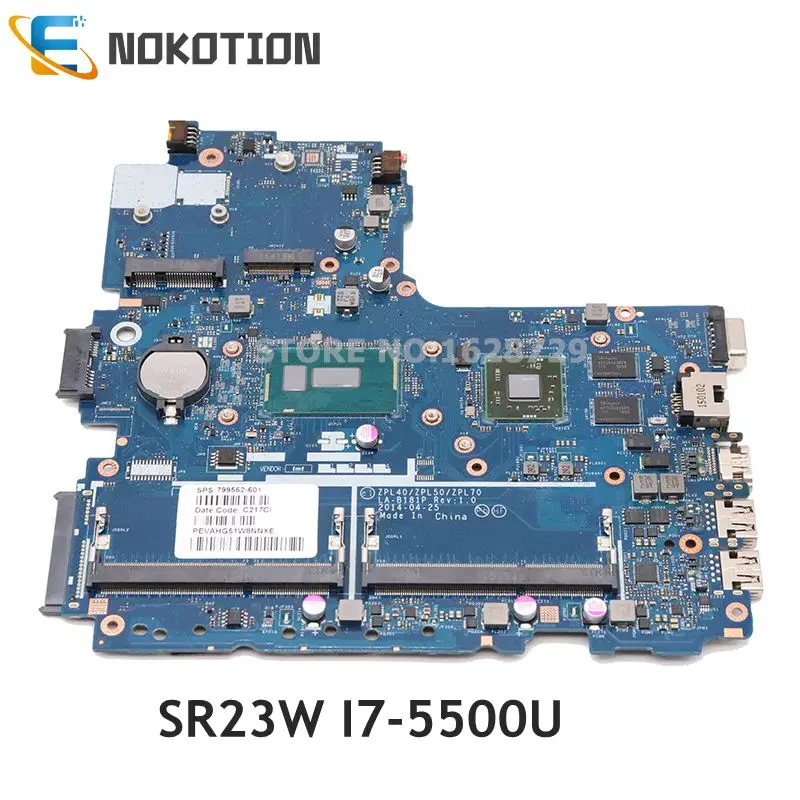NOKOTION для hp Probook 440 G2 450 G2 470 G2 Материнская плата ноутбука 799562-601 799562-001 807230-601 LA-B181P R5 M525 I7-5500 Процессор