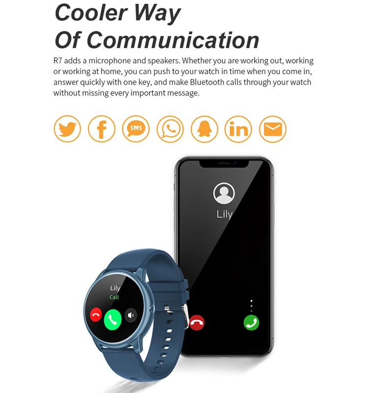 SMA R7 Smart Watch Men Women Bluetooth Call Waterproof 2021 Heart Rate Fitness Watch Smartwatch for Android ios Xiaomi Huawei