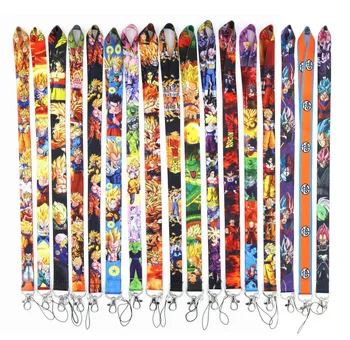 

100 Pcs anime keychain DRAGON BALL premium key chains id badge holder keychain straps for mobile phone Free Shipping
