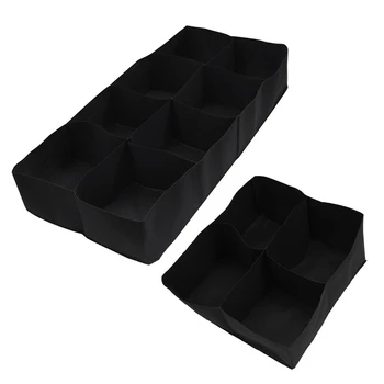 

2Pcs Grow Bag Fabric Garden Plant Bed Vegetable Plant Seedling Tree Handle 4/8-Hole Rectangular Container Planting Bag