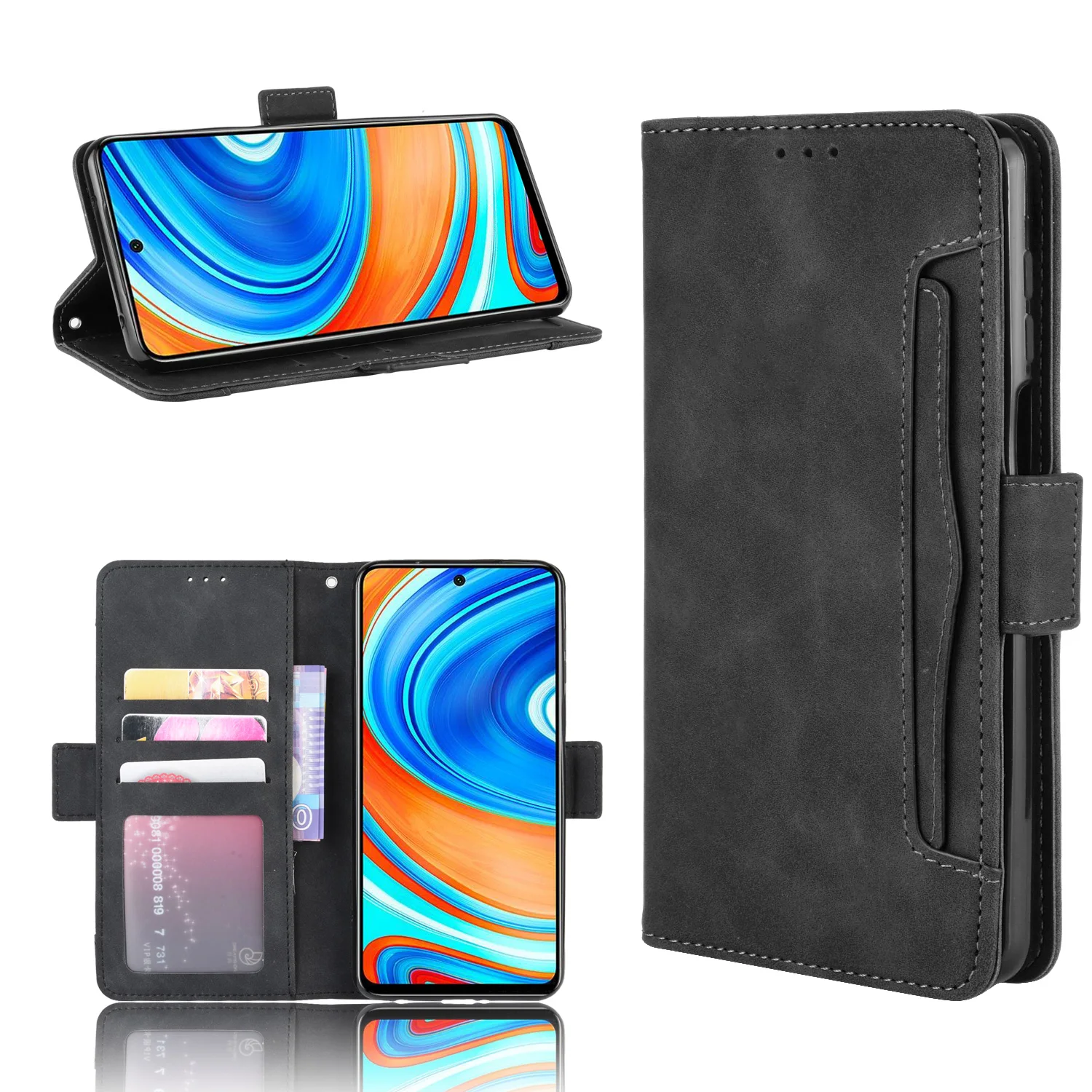 leather case for xiaomi Flip Wallet Case For Xiaomi 10 Pro 9SE CC9 Redmi Note 9s 8 8A 7S 9T 8T K30 K20 Leather Multi Card Holder Full Protection Shell leather case for xiaomi