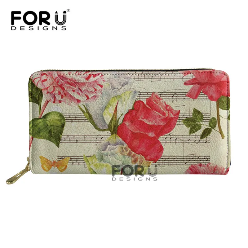 FORUDESIGNS Piano Music Note Women Long Clutch Wallet Large Capacity Holder Wallets Female Purse Lady Coin Purses Phone Card - Цвет: L3973Z21