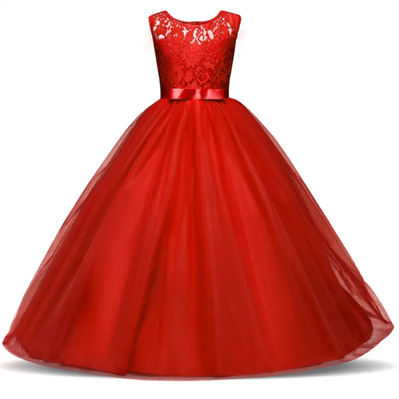 Летнее платье принцессы Детские платья для девочек-подростков, детское Тюлевое праздничное платье для девочек свадебное платье для девочек от 6 до 10 лет, Vestido - Цвет: As picture