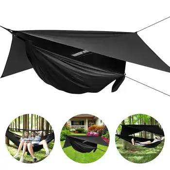 

2 Person Portable Travel Camping Tents Hammocks Backyard Hanging Bed Swing Sleeping Bag With Anti-mosquito Net And Canopy Cover