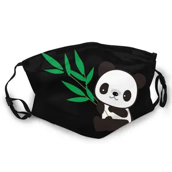 

Panda Eating Bamboo Double-sided printed dustproof and windproof mask, can be cleaned and reused, suitable for outdoor sports