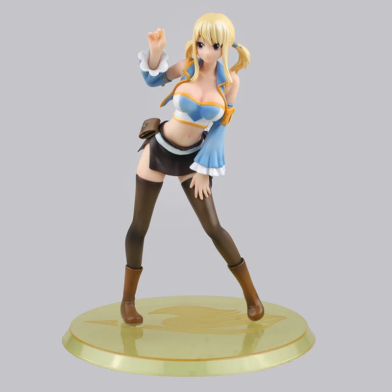 Аниме 21 см FAIRY TAIL Сексуальная Девушка серии Люси хартфилия жесткий PVC комода 1/7 изменить уход за кожей лица экшн статуэтки Коллекционные Подарочные модельные игрушки