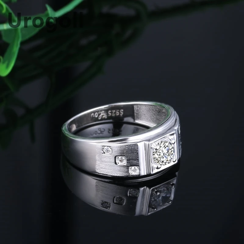 Fashion Man Rings 925 Sterling Silver Ring Jewelry Accessories Brushed Ring Tide Domineering Zircon Bridegroom Wedding Ring