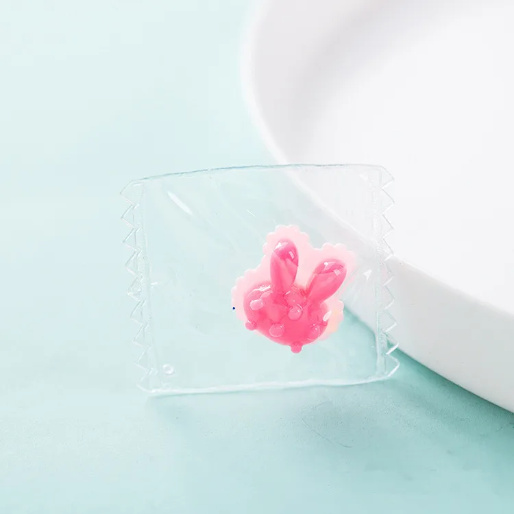 10 шт. ПВХ прозрачная Конфета Kawaii фрукты искусственные продукты Flatback Смола Кабошон наполнитель DIY серьги ювелирные изделия аксессуары Скрапбукинг - Цвет: rabbit